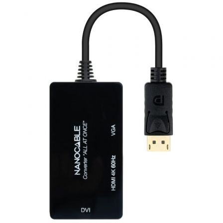 Nanocable Conversor DisplayPort a HDMI/DVI/VGA 20 cm Negro Nanocable Conversor DisplayPort a HDMI/DVI/VGA 20 cm Negro